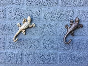 Wanddekoration aus Gusseisen - Salamander - braun - rustikal